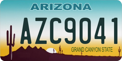 AZ license plate AZC9041