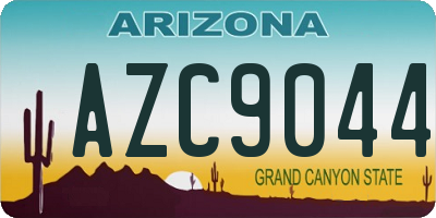 AZ license plate AZC9044