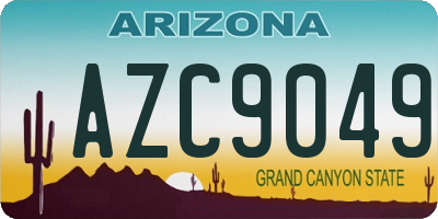 AZ license plate AZC9049