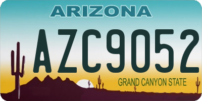 AZ license plate AZC9052