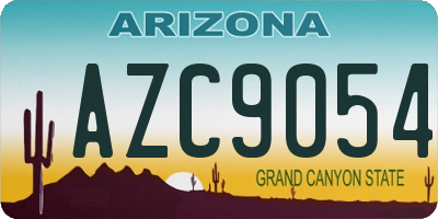 AZ license plate AZC9054