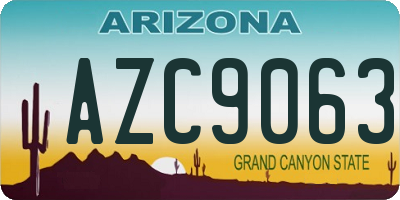 AZ license plate AZC9063
