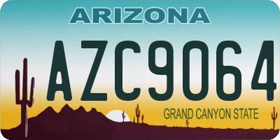 AZ license plate AZC9064