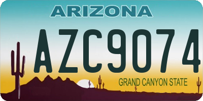 AZ license plate AZC9074