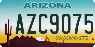 AZ license plate AZC9075