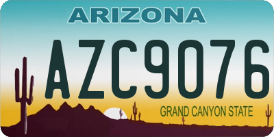 AZ license plate AZC9076