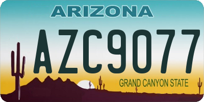AZ license plate AZC9077