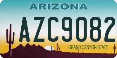 AZ license plate AZC9082