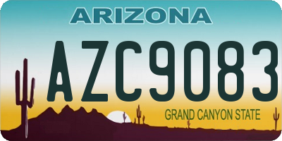 AZ license plate AZC9083