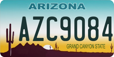 AZ license plate AZC9084