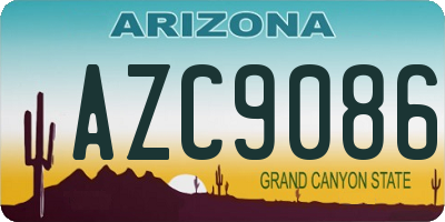 AZ license plate AZC9086