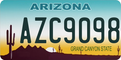 AZ license plate AZC9098