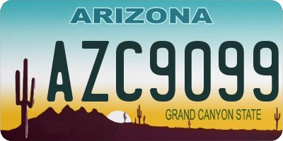 AZ license plate AZC9099