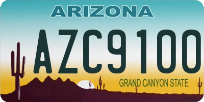 AZ license plate AZC9100