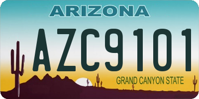 AZ license plate AZC9101