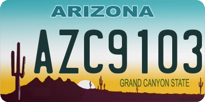 AZ license plate AZC9103