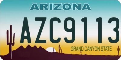 AZ license plate AZC9113
