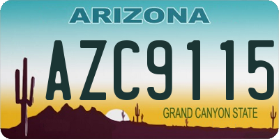 AZ license plate AZC9115