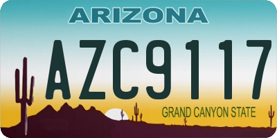 AZ license plate AZC9117