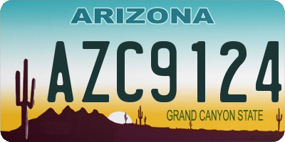 AZ license plate AZC9124