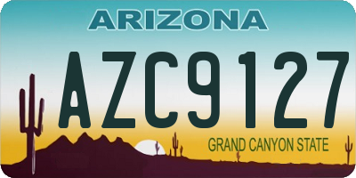 AZ license plate AZC9127