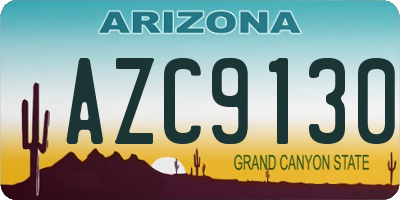 AZ license plate AZC9130