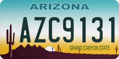AZ license plate AZC9131