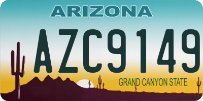AZ license plate AZC9149