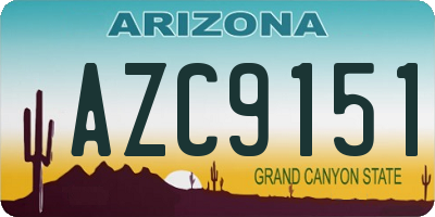 AZ license plate AZC9151