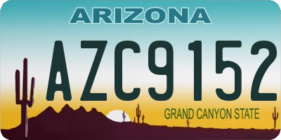 AZ license plate AZC9152