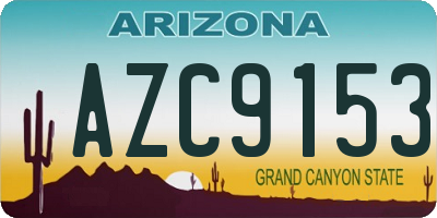 AZ license plate AZC9153