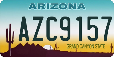 AZ license plate AZC9157