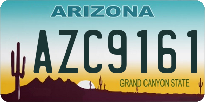 AZ license plate AZC9161
