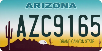 AZ license plate AZC9165