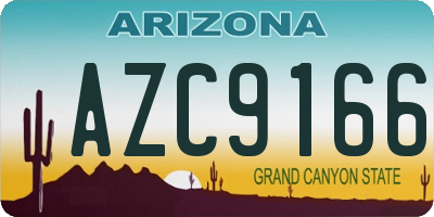 AZ license plate AZC9166