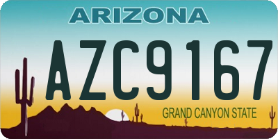 AZ license plate AZC9167