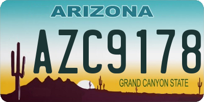 AZ license plate AZC9178