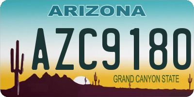 AZ license plate AZC9180