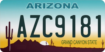 AZ license plate AZC9181