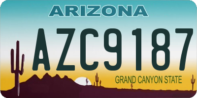AZ license plate AZC9187