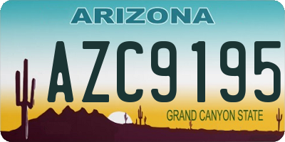 AZ license plate AZC9195