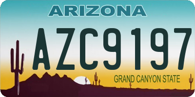 AZ license plate AZC9197