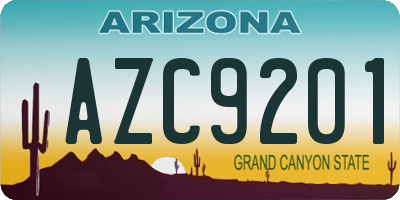 AZ license plate AZC9201