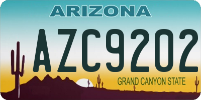 AZ license plate AZC9202