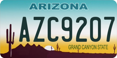AZ license plate AZC9207