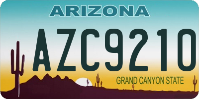 AZ license plate AZC9210