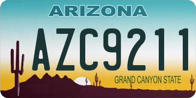 AZ license plate AZC9211