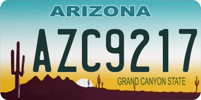 AZ license plate AZC9217