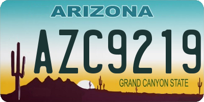 AZ license plate AZC9219