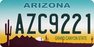 AZ license plate AZC9221